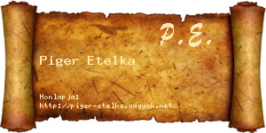 Piger Etelka névjegykártya